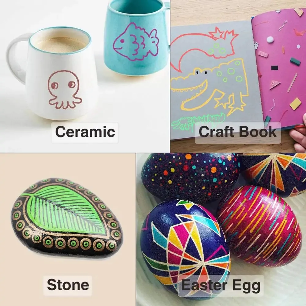 10 20 Colour Metallic Paint Marker Pen Set Permanent Writing for Rock Painting Photo Albums Scrapbooks Glass Wood Canvas Cards