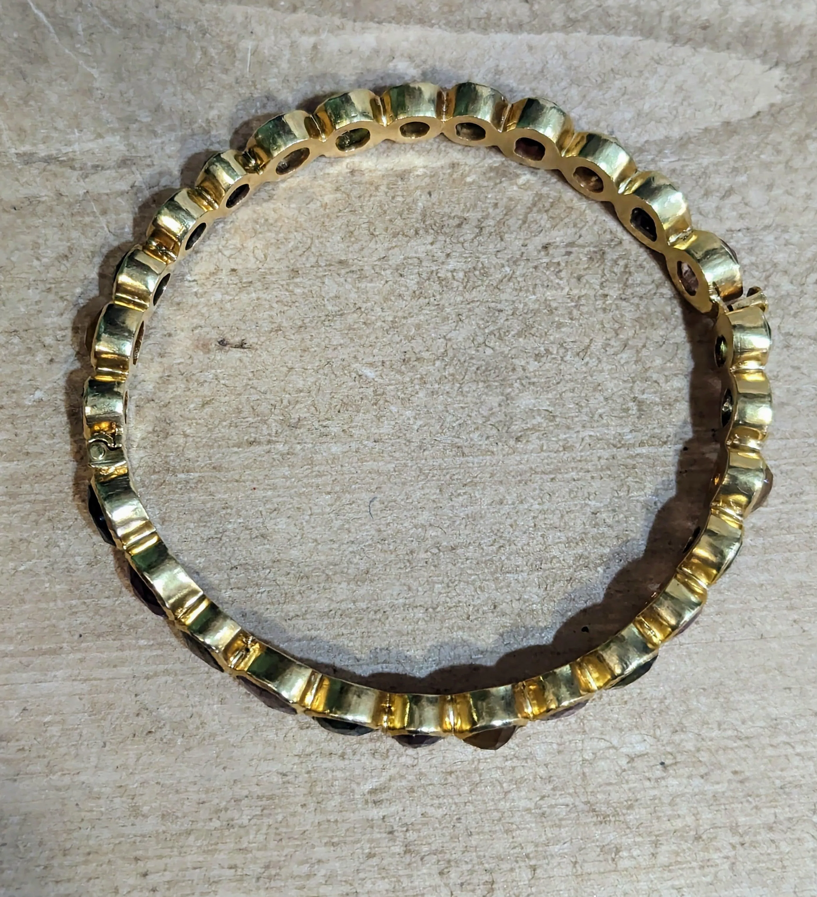 18ct Gold Vermeil Tourmaline Bangle