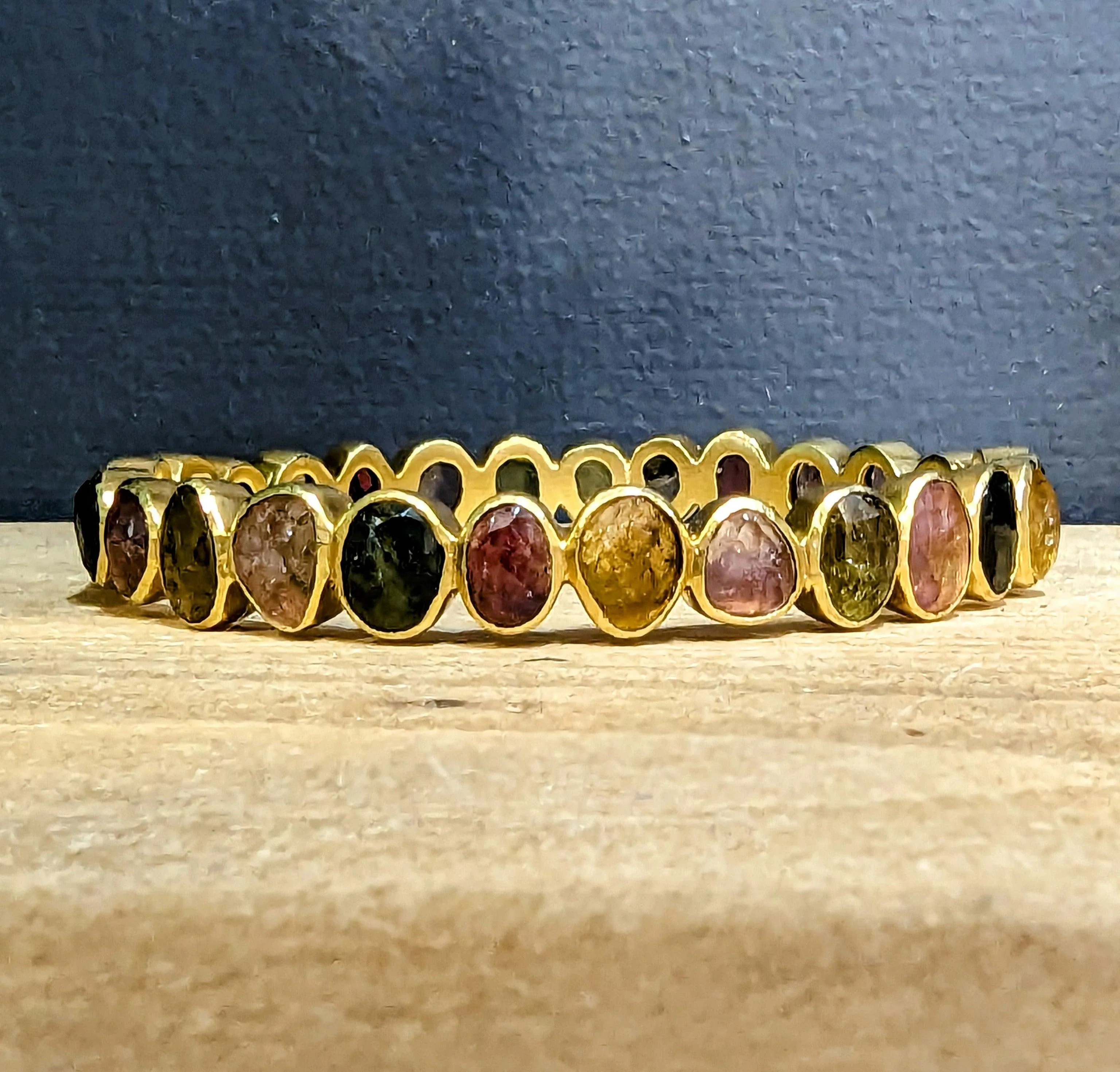 18ct Gold Vermeil Tourmaline Bangle