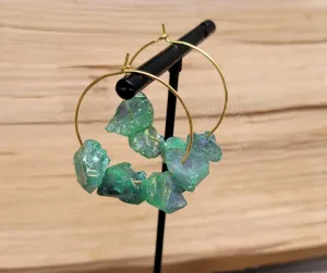 Aura Quartz 18k Gold Plated Hoop Earrings