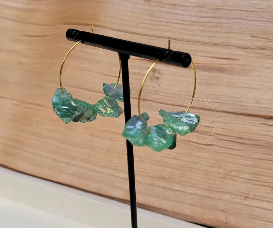 Aura Quartz 18k Gold Plated Hoop Earrings