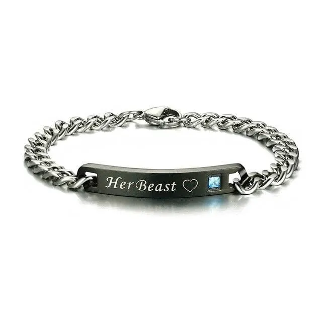 Beauty and the beast couple bracelet