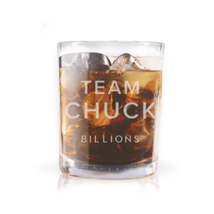 Billions Team Chuck Laser Engraved Rocks Glass