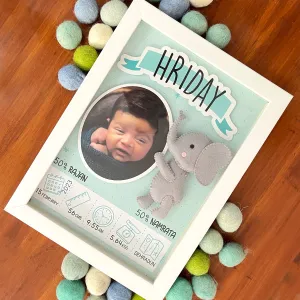Birth Announcement Frame - Elephant