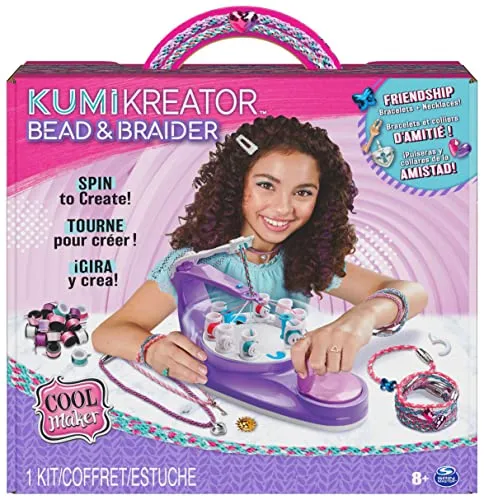 Cool Maker, KumiKreator Bead & Braider Friendship Necklace and Bracelet Making Kit, Arts & Crafts, Kids Toys for Girls Ages 8 and up