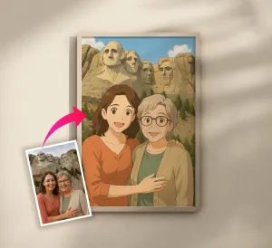 Custom Anime Family Portrait, Mother's Day Portrait, Anniversary, Ghibli Style, Printed Gift