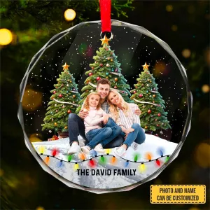 Custom Photo Memorial Always & Forever In My Heart - Personalized Circle Glass Ornament