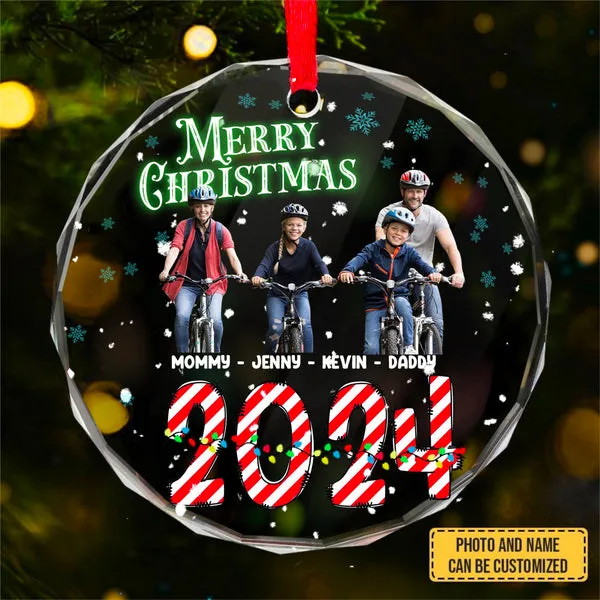 Custom Photo Memorial Always & Forever In My Heart - Personalized Circle Glass Ornament