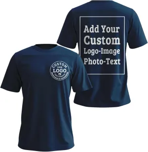 Custom T Shirts Bulk for Men Women Made in USA Personalized T Shirts with Logo,Text,Photo Cotton Tee Front/Back