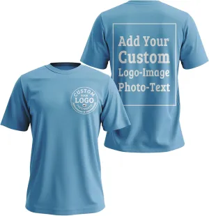Custom T Shirts Bulk for Men Women Made in USA Personalized T Shirts with Logo,Text,Photo Cotton Tee Front/Back