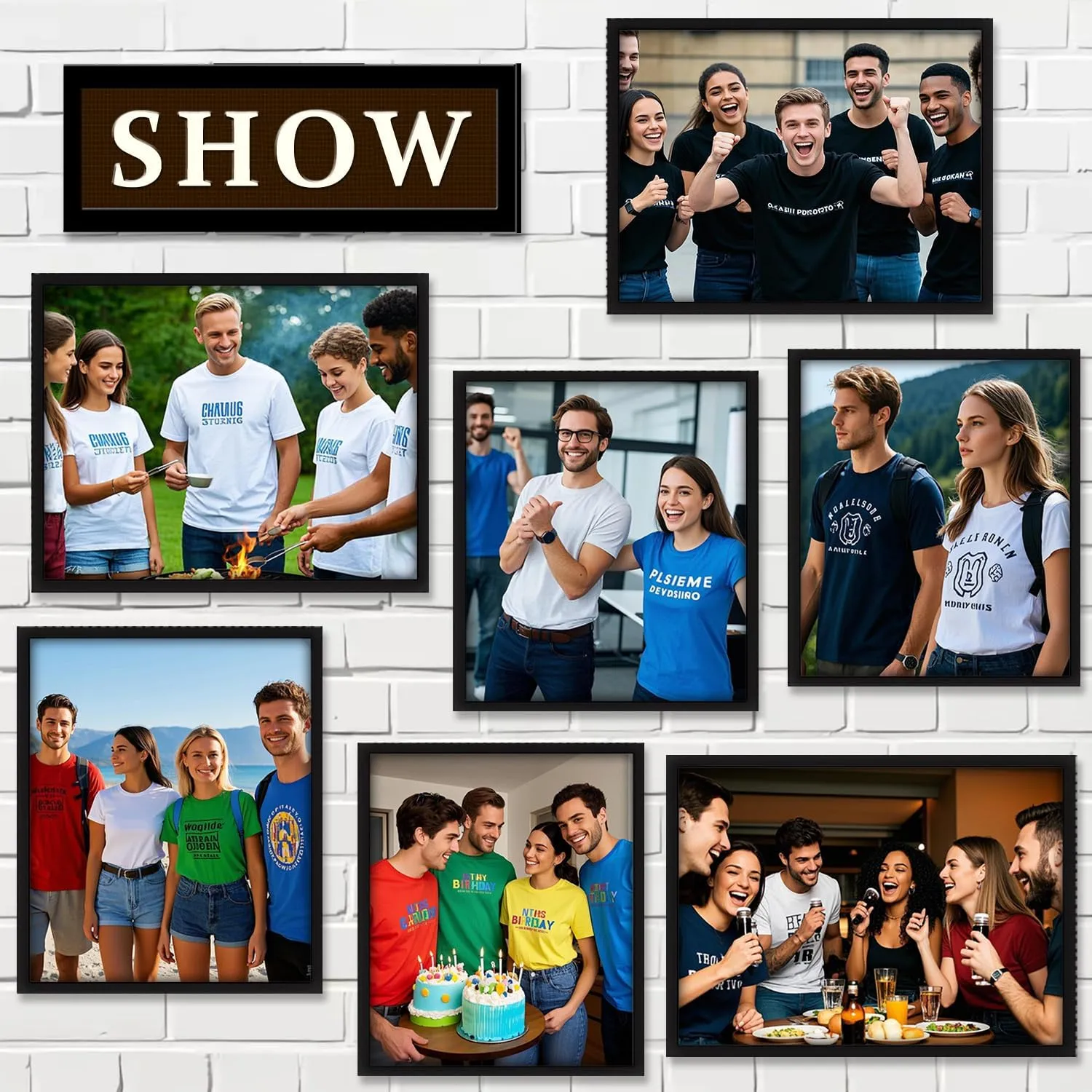 Custom T Shirts Bulk for Men Women Made in USA Personalized T Shirts with Logo,Text,Photo Cotton Tee Front/Back