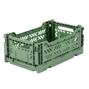 Foldable Crates Small - Almond Green