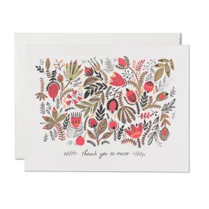 Folk Flowers Thank You Card