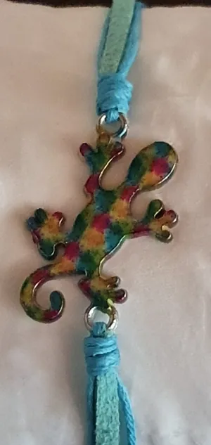 Friendship bracelets  gecko blue/green band