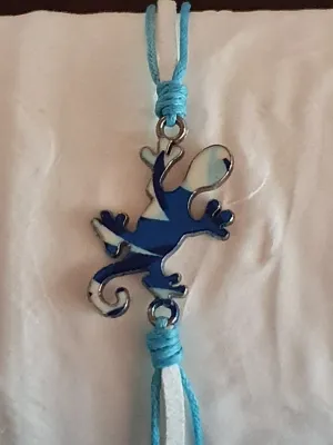Friendship bracelets  gecko blue/white band