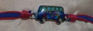 Friendship bracelets volkswagen combi  dark pink/peacock blue band