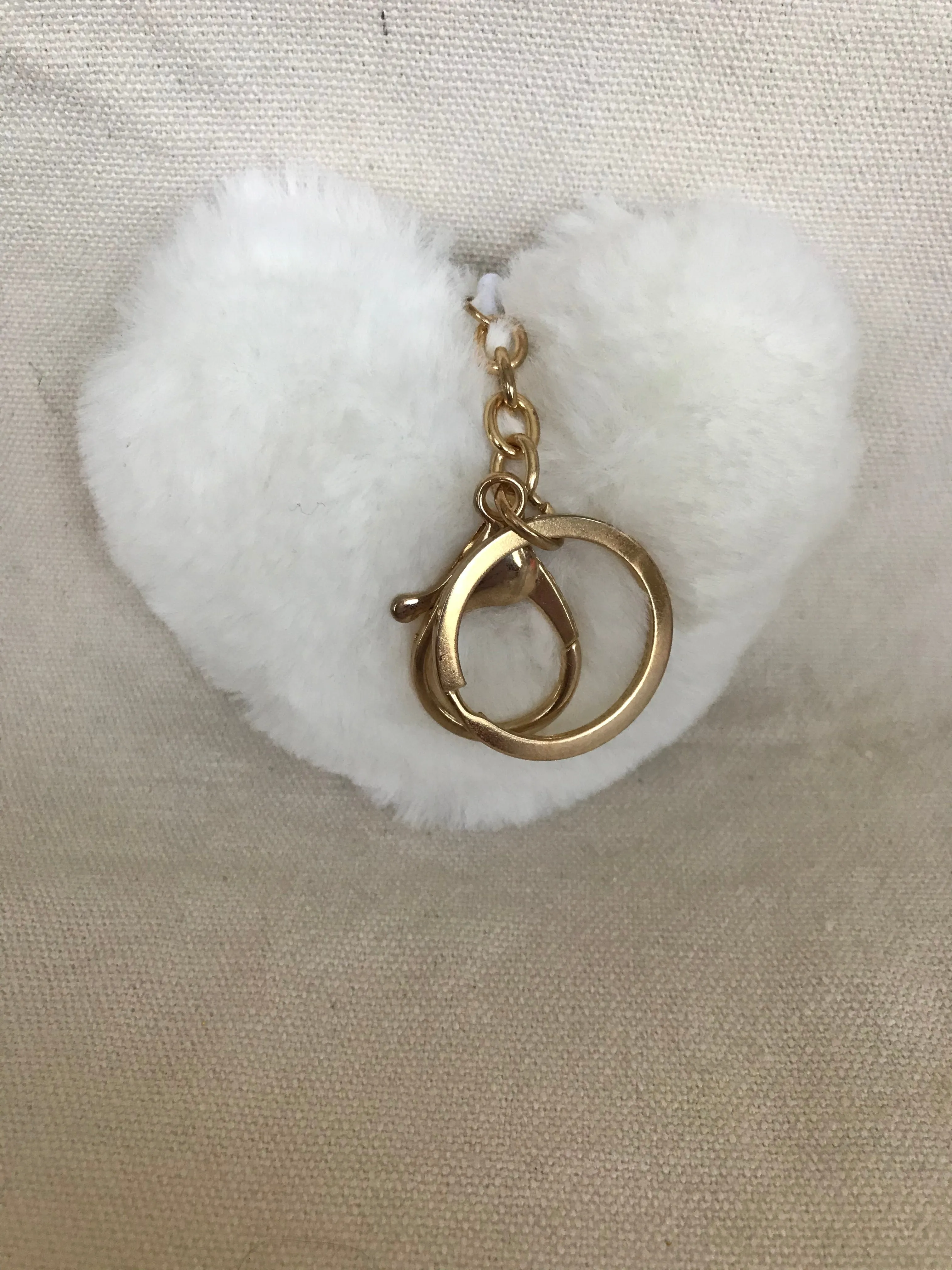 Heart Pom Pom Plush Keychains