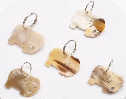 Recycled Elephant Ankole Cow Horn Key Chains