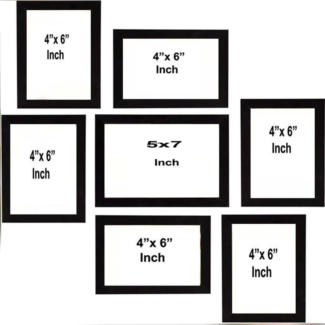 SJM Enterprises Collage Photo Frames, Set of 7, Wall Hanging (7 Pcs Set) Size- 5X7 4"X6"