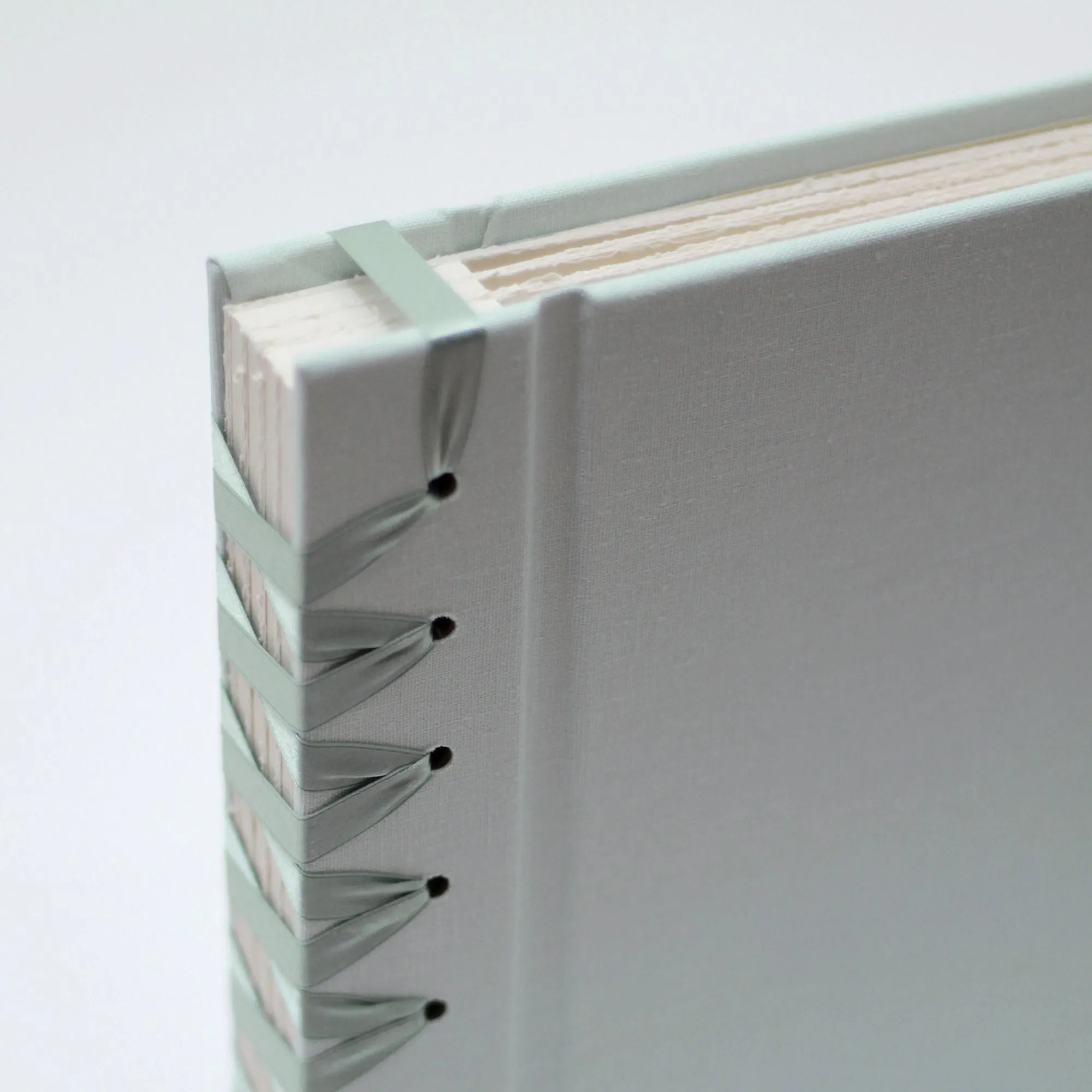 Small Paper Page Album with Pastel Blue Cotton Cover