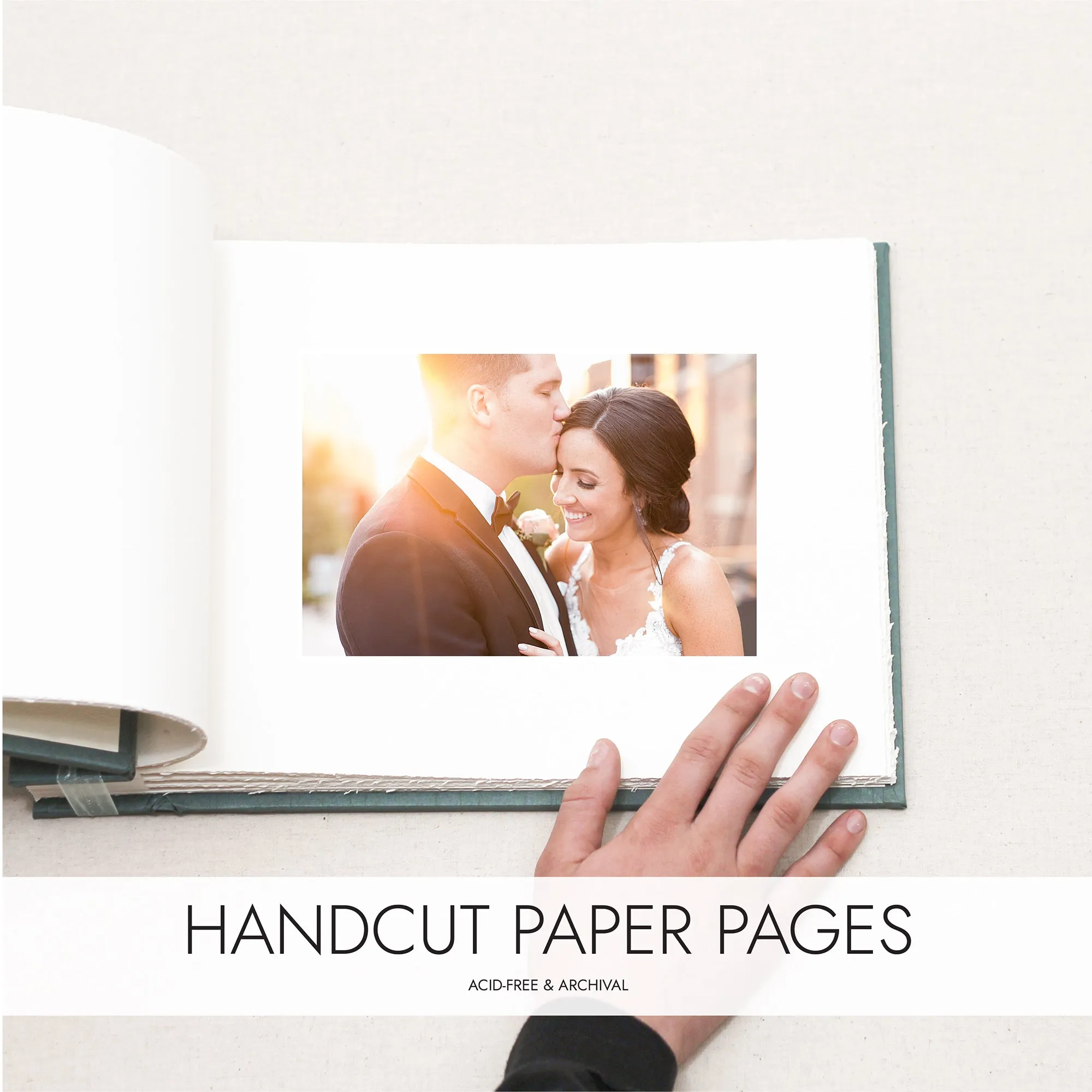 Small Paper Page Album with Pastel Blue Cotton Cover